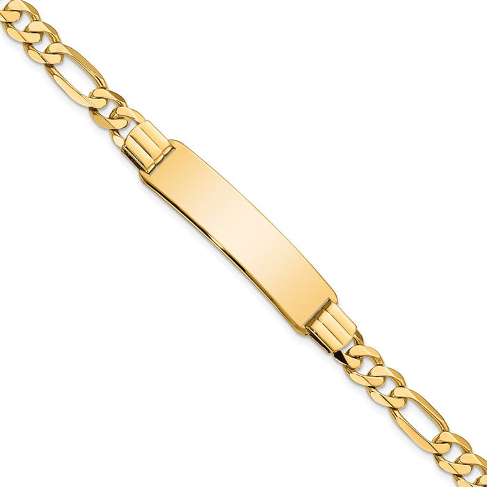 14k Flat Figaro Link ID Bracelet