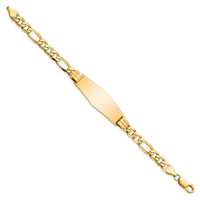 Thumbnail for 14k Flat Figaro Link Soft Diamond Shape ID Bracelet