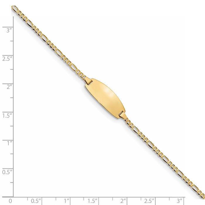 14k Oval Figaro ID Bracelet