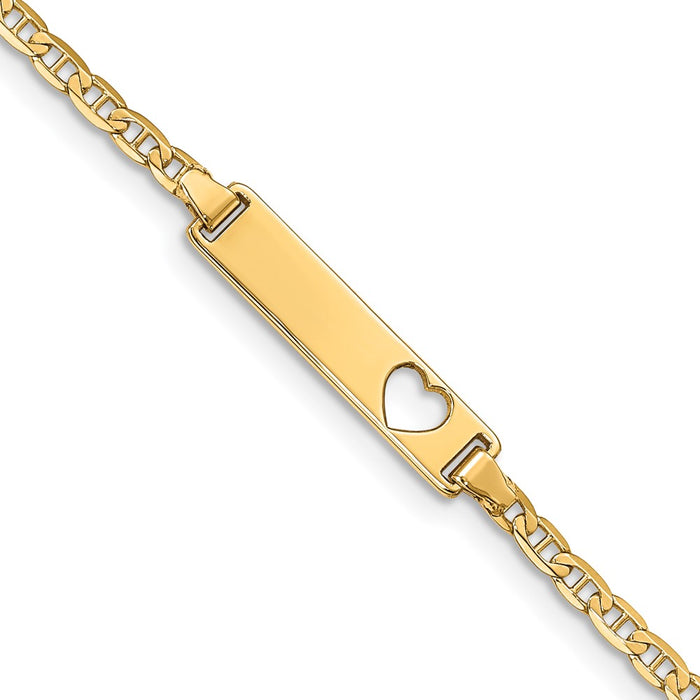 14k Semi-solid Oval Curb ID Bracelet