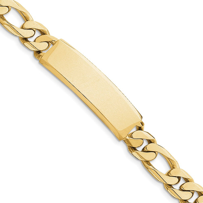 14k Hand-polished Figaro Link ID Bracelet