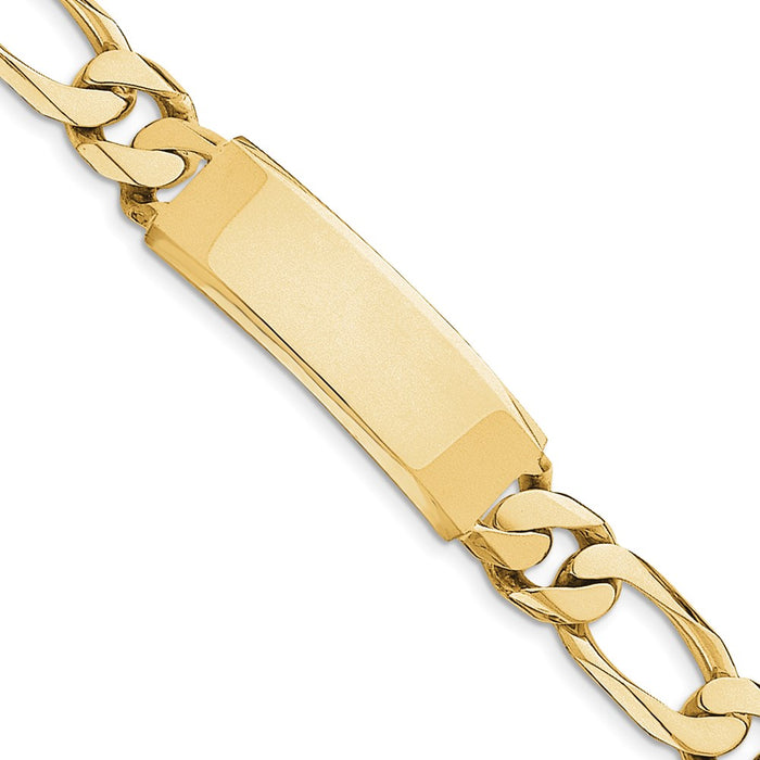 14k Hand-polished Figaro Link ID Bracelet