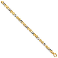 Thumbnail for 14k Two-tone 6mm Hand-Polished Fancy Link Chain