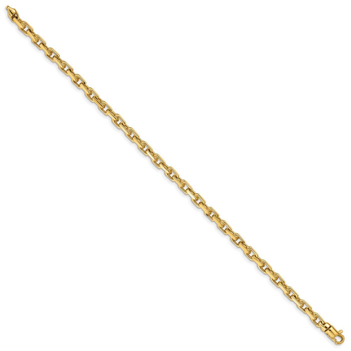 14k 4.2mm Hand-Polished Fancy Link Chain