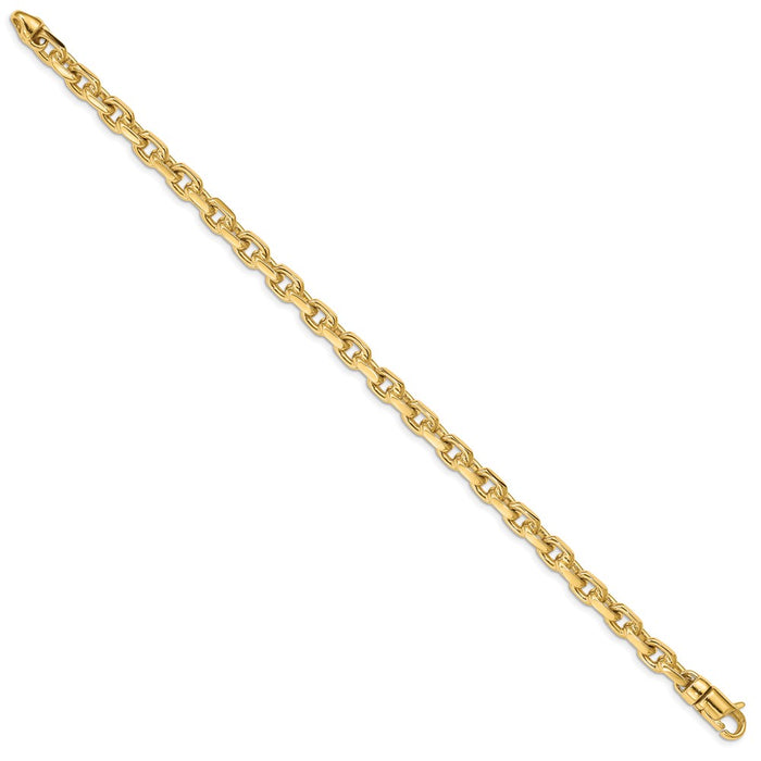 14k 5.9mm Hand-polished Fancy Link Bracelet