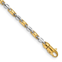 Thumbnail for 14k Two-tone 2.5mm Hand-polished Fancy Link Bracelet