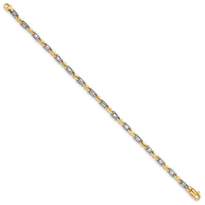 14k Two-tone 3.5mm Fancy Link Chain