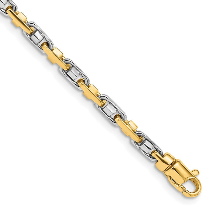 14k Two-tone 3.5mm Fancy Link Chain