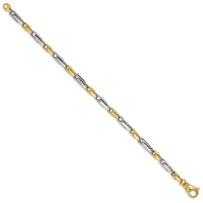 14k Two-tone 5mm Fancy Link Chain