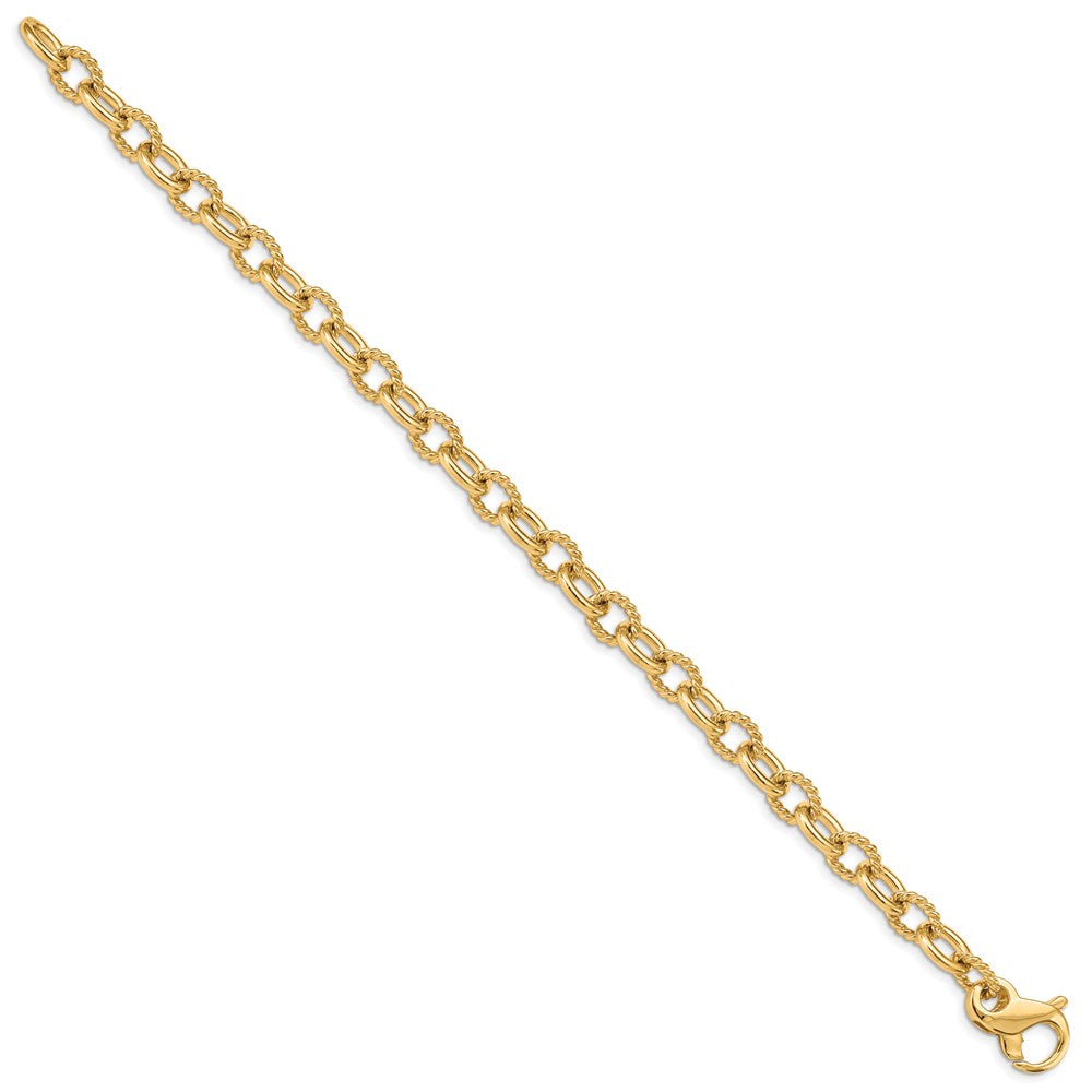 14k 7.8mm Hand-polished Fancy Link Bracelet