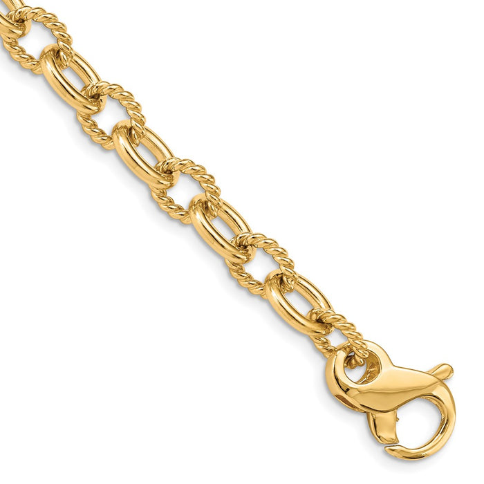 14k 7.8mm Hand-polished Fancy Link Bracelet