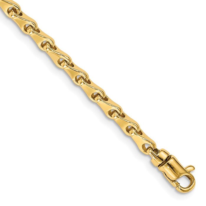 14k 3.3mm Hand-polished Fancy Link Bracelet