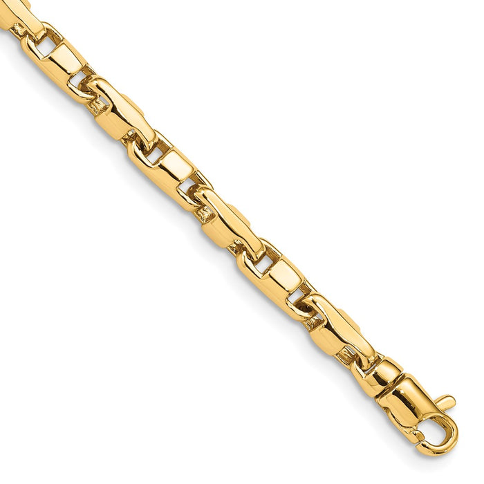 14K 4mm Hand-polished Fancy Link Bracelet