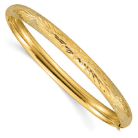 Thumbnail for 14k 4/16 Laser Cut Hinged Bangle Bracelet