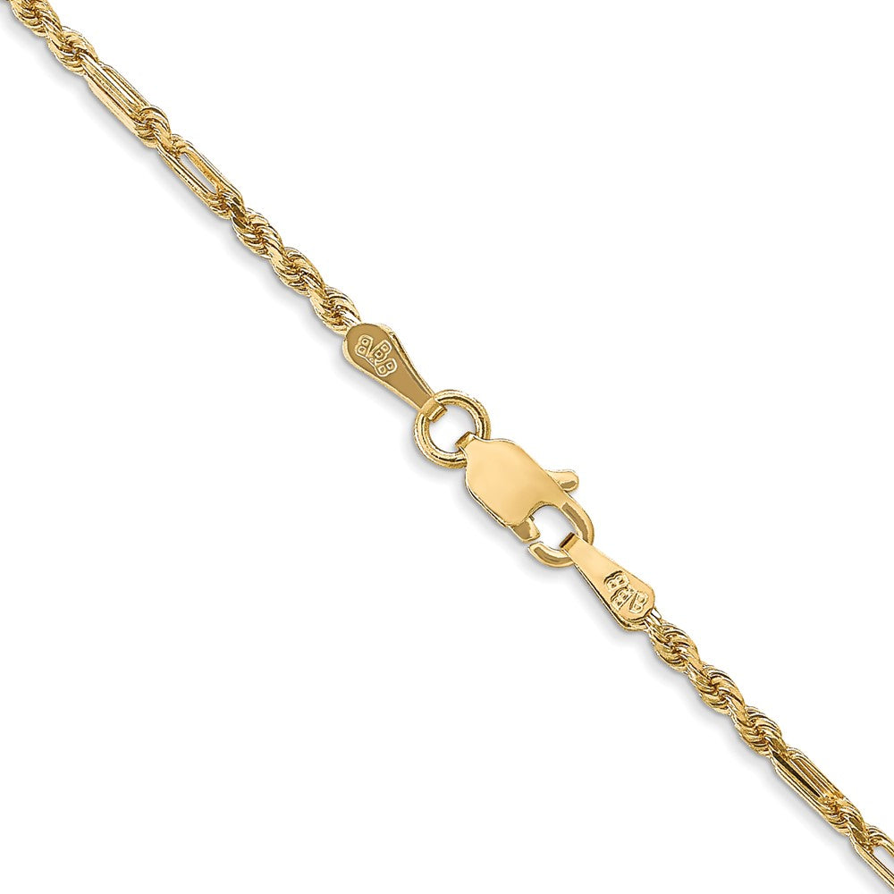 14k 1.8mm Diamond-cut Milano Rope Chain