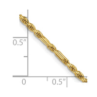 Thumbnail for 14k 2.25mm D/C Milano Rope Chain
