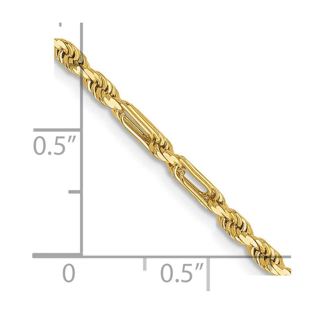 14k 2.5mm D/C Milano Rope Chain