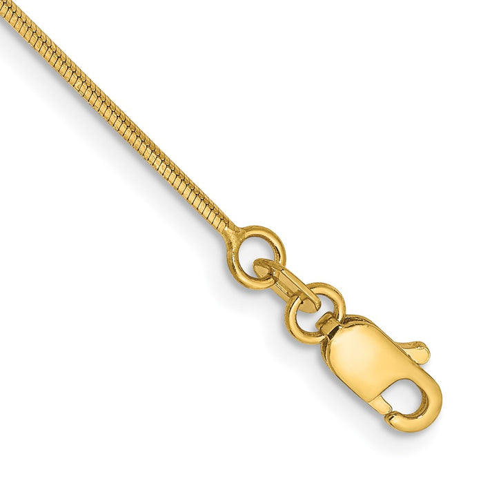 14k 1.0mm Octagonal Snake Chain