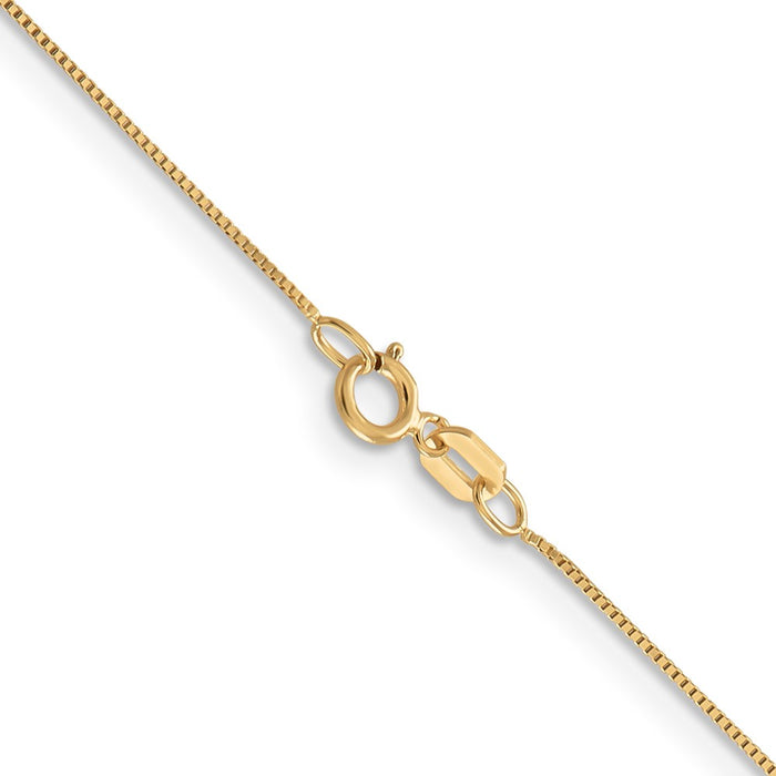 14k .5mm Box with Spring Ring Clasp Chain
