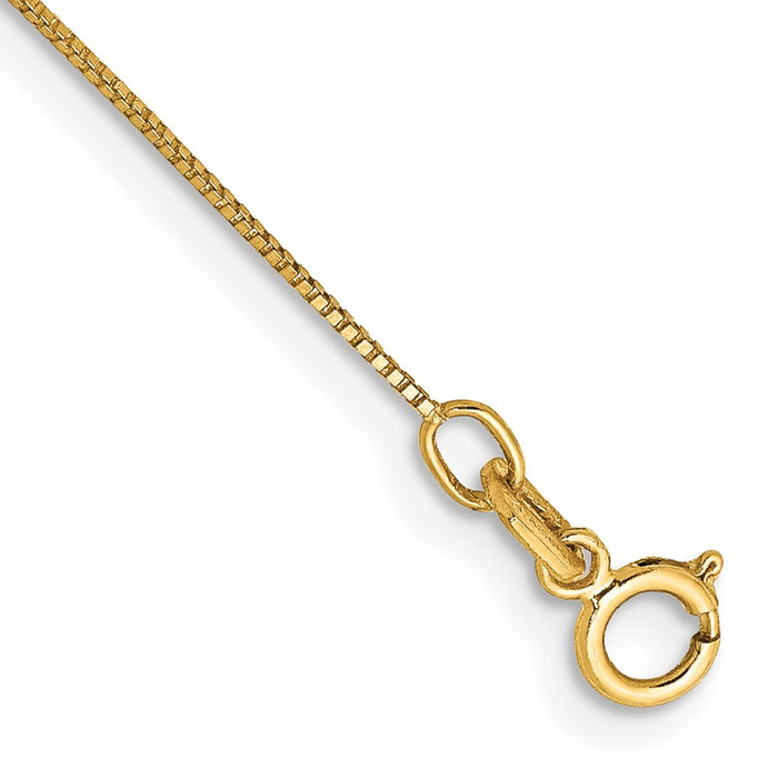 14k .5mm Box with Spring Ring Clasp Chain