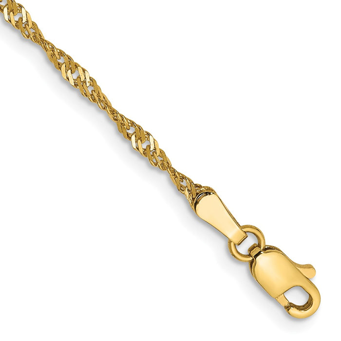 14k 1.3mm Curb Pendant Chain