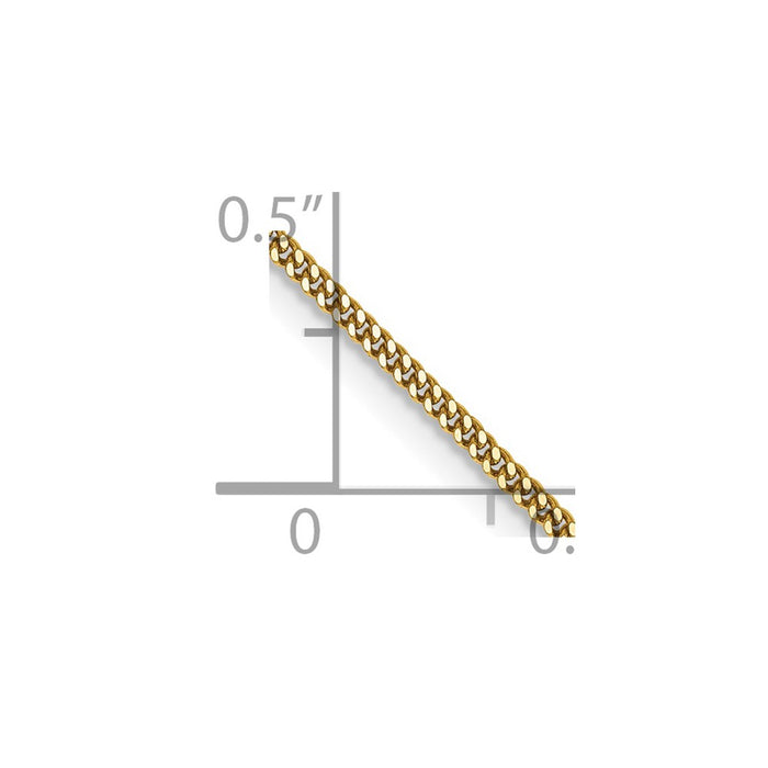 14k 1.3mm Curb Pendant Chain