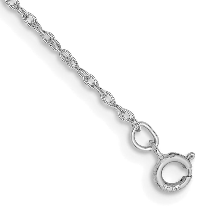 14k WG .8mm Polished Light Baby Rope Chain