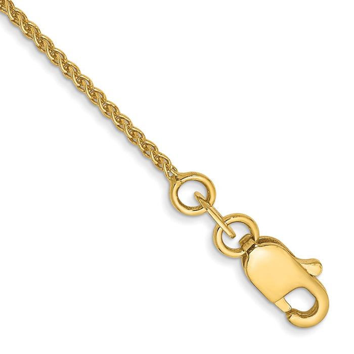 14k 1mm Solid Polished Spiga Chain