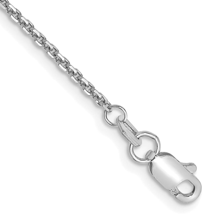 14k WG 1.45mm Solid Diamond-cut Cable Chain