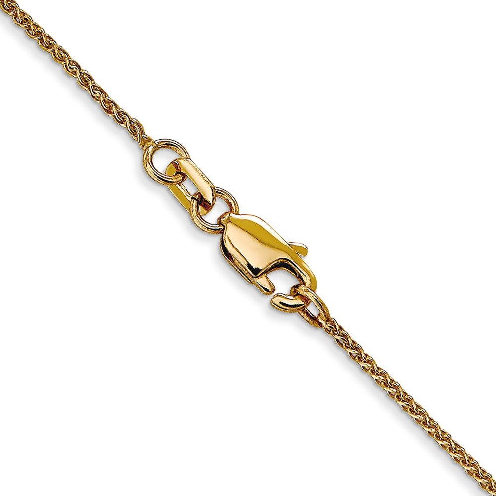 14k 1mm Solid Diamond-cut Spiga Chain