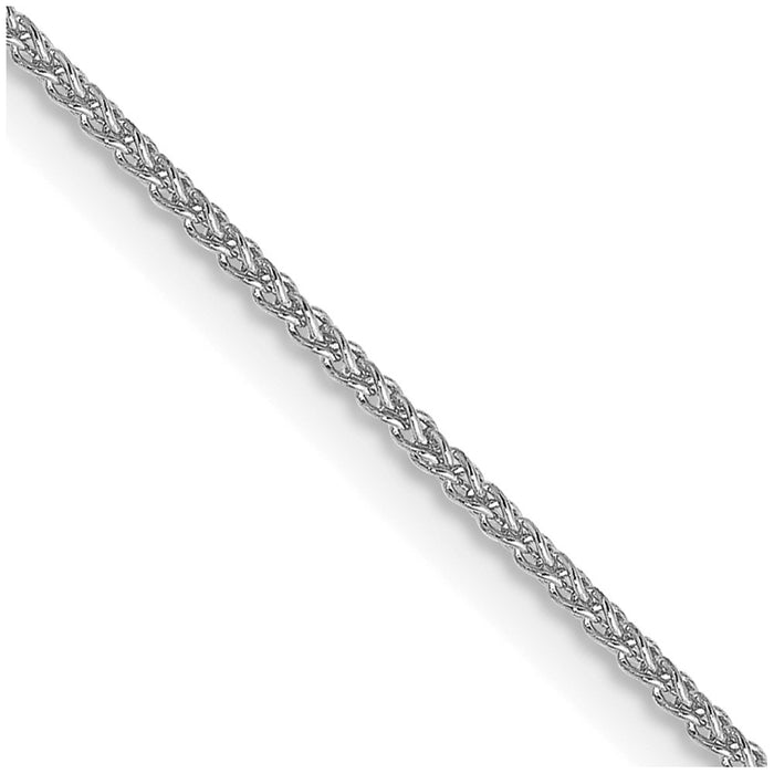 14k WG 1mm Spiga with Spring Ring Clasp Chain
