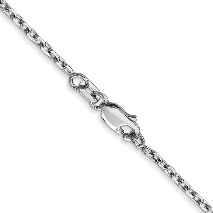 14k WG 1.8mm D/C Round Open Link Cable Chain