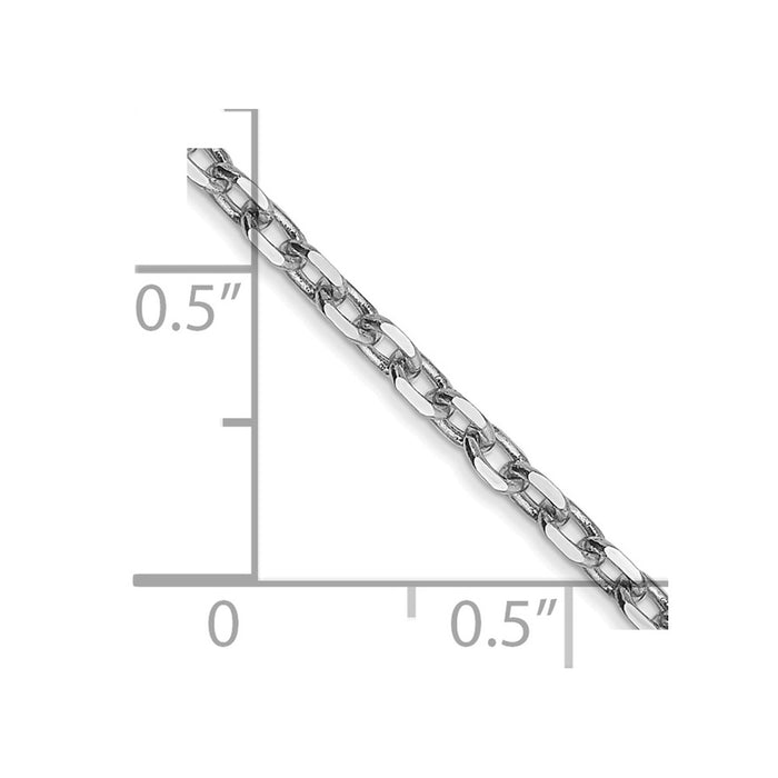 14k WG 2.2mm D/C Round Open Link Cable Chain