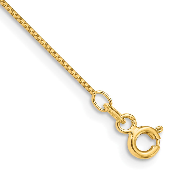 14k .7mm Box with Spring Ring Clasp Chain