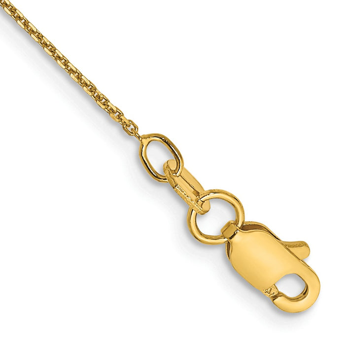 14k .8mm D/C Round Open Link Cable Chain