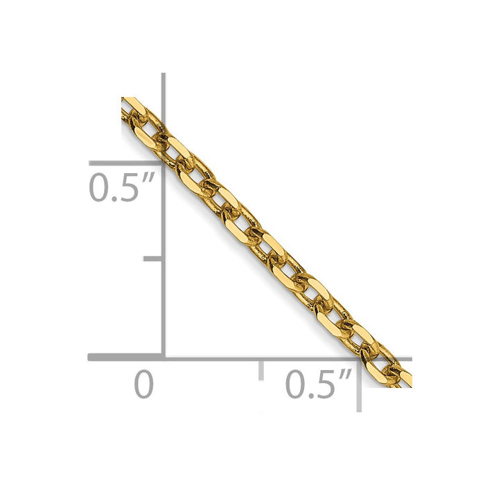 14k 2.2mm D/C Round Open Link Cable Chain