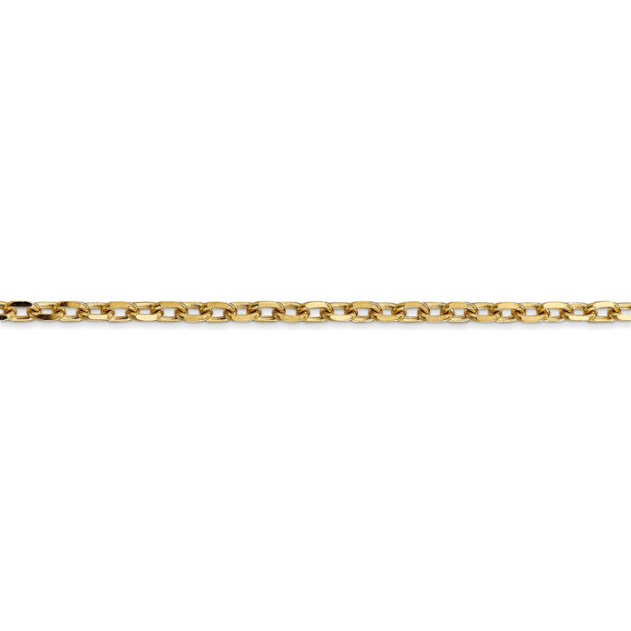 14k 3mm D/C Round Open Link Cable Chain