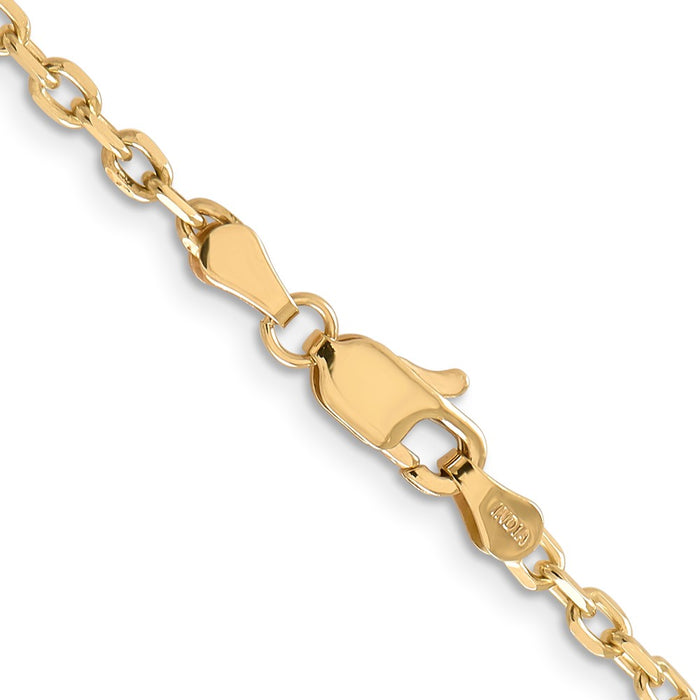 14k 3mm D/C Round Open Link Cable Chain