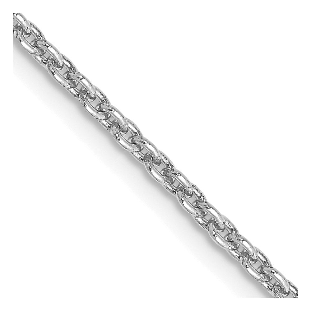14k WG 2mm Round Open Link Cable Chain