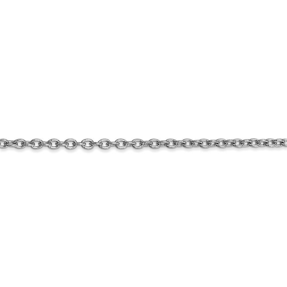 14k WG 2.4mm Round Open Link Cable Chain