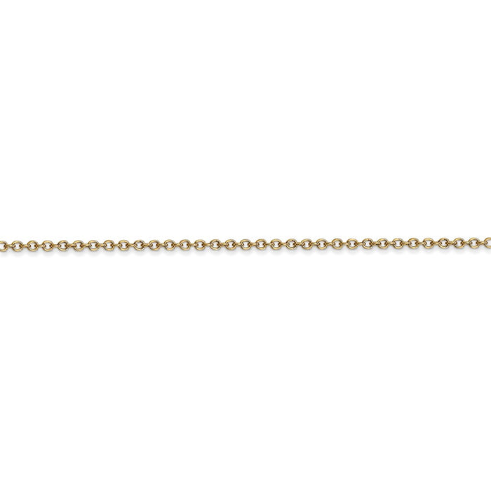 14k 1.4mm Round Open Wide Link Cable Chain