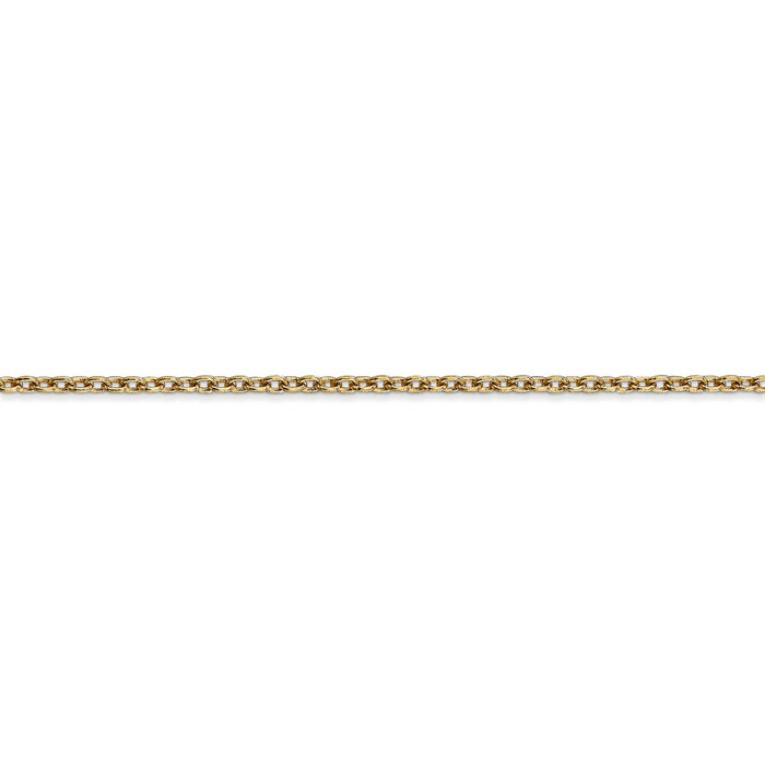 14k 2mm Round Open Link Cable Chain