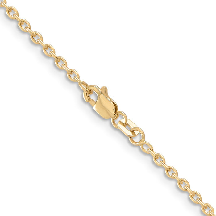 14k 2mm Round Open Link Cable Chain