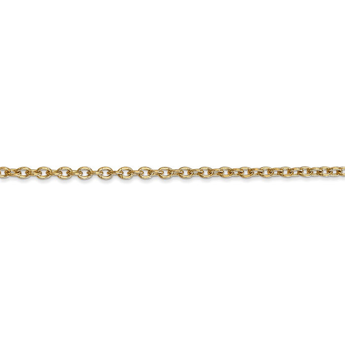 14k 2.4mm Round Open Link Cable Chain