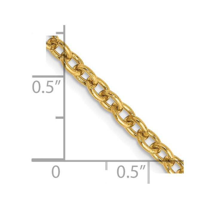 14k 3.2mm Round Open Link Cable Chain