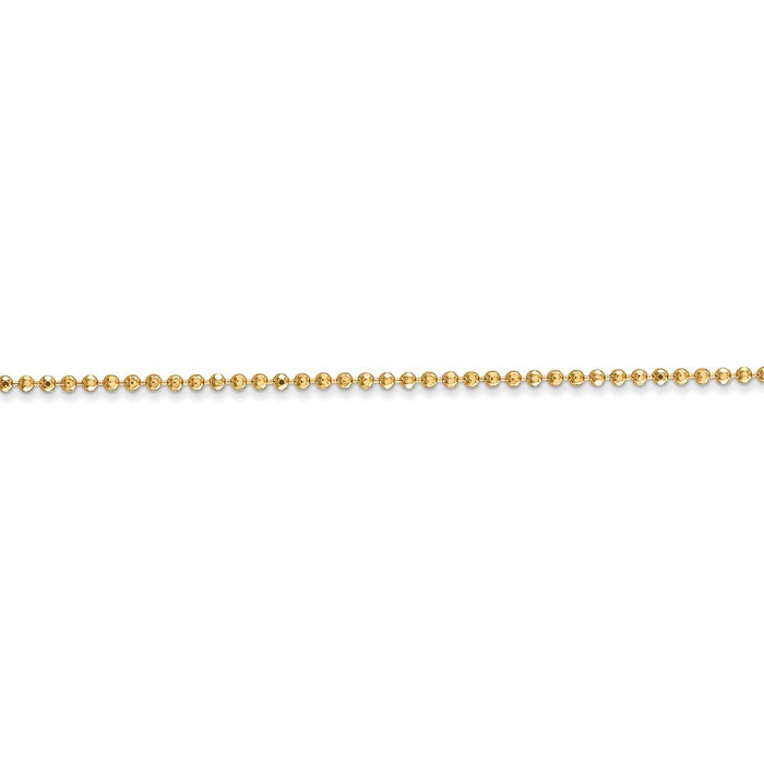 14k 1.2mm D/C Beaded Chain