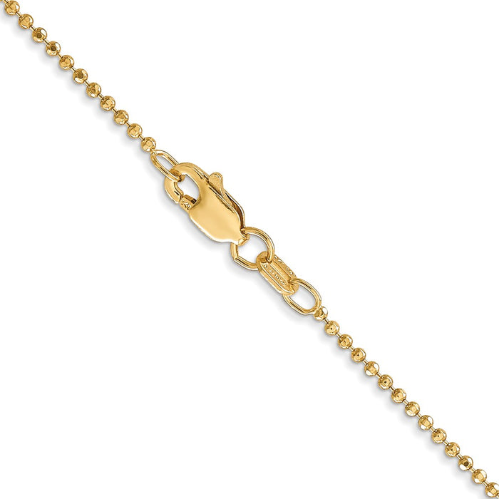 14k 1.2mm D/C Beaded Chain