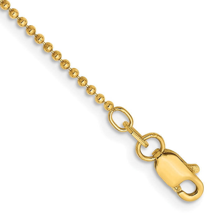 14k 1.2mm D/C Beaded Chain