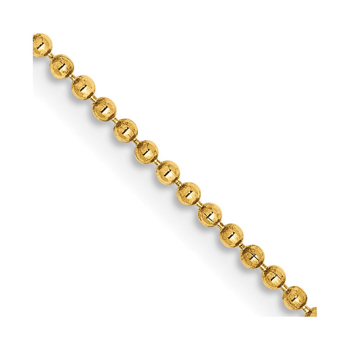 14k 1.2mm D/C Beaded Chain