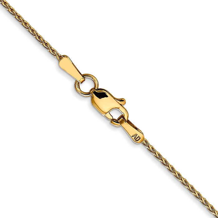 14K 1.0mm Parisian Diamond-cut Wheat Chain